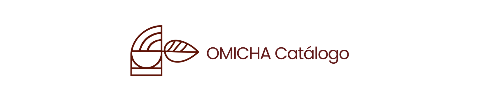 banner-header-catalogo-omicha.png Cabeçalho oficial da OMICHA com o logótipo em linhas marrom terroso e o texto "OMICHA Catálogo" sobre fundo claro, especializado em chás e chocolates de origem.