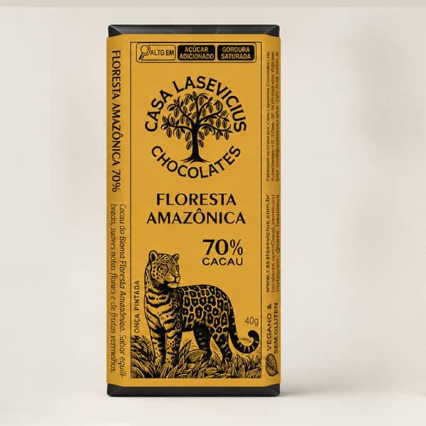 Imagem do chocolate Casa Lasevicius sabor Floresta Amazônica, disponível no catálogo de chocolates bean to bar da Omicha.
